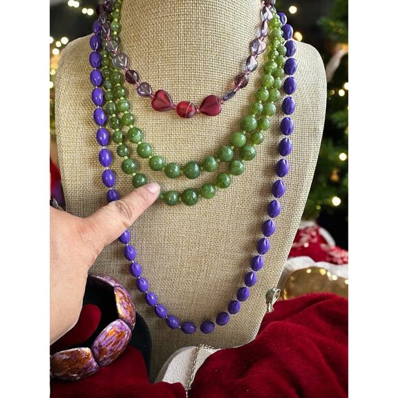 Shades of Green and Purple Jewelry Lots. Pre-Owned and Vintage. - Picture 7 of 16